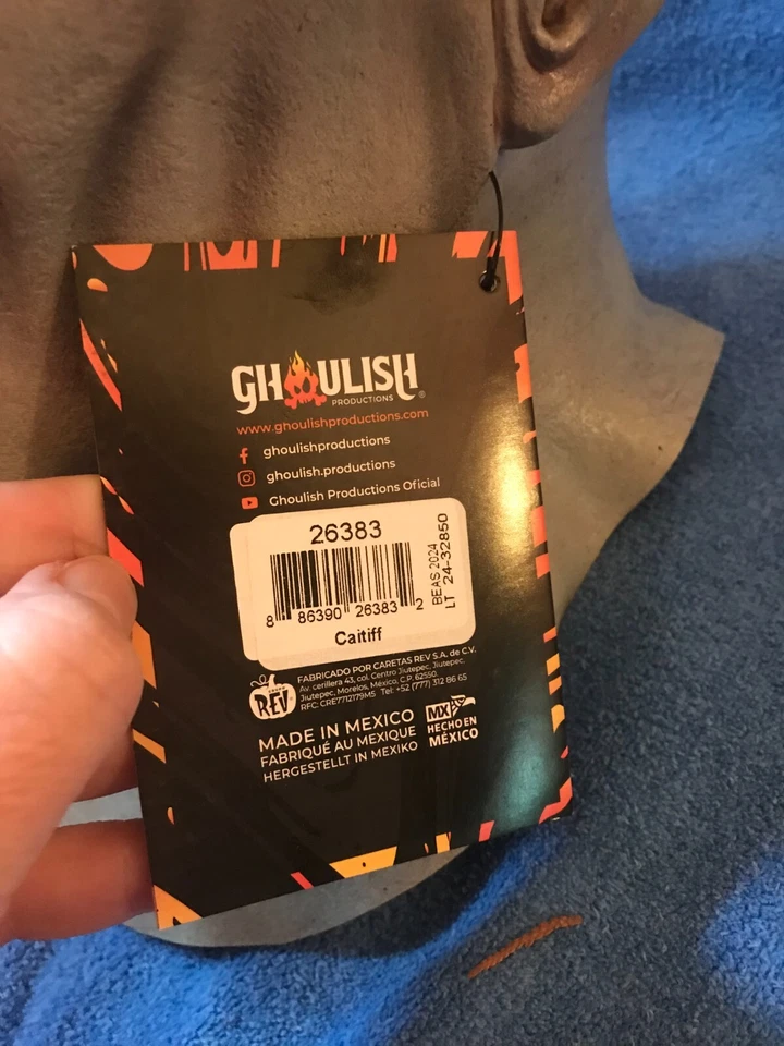 Halloween Caitiff Vampire Latex Deluxe Mask Ghoulish Productions - Image 4 of 4