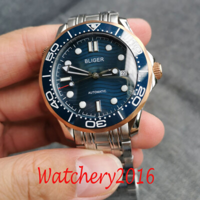 NH35 Miyota8215 PT5000 Automatic Men Watch 41mm Blue Dial Date Sapphire Crystal