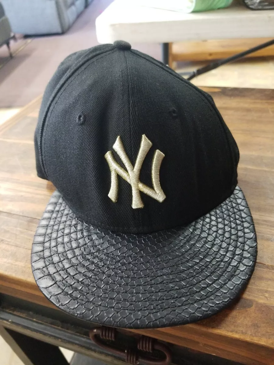 Leather top yankees hat