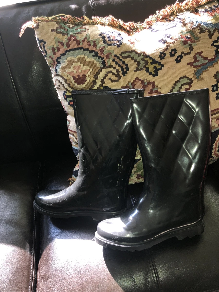 Quilted rain best sale boots