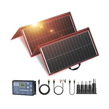 DOKIO 300W 18V Portable Solar Panel Kit Folding Solar Charger with 2 USB Outp...