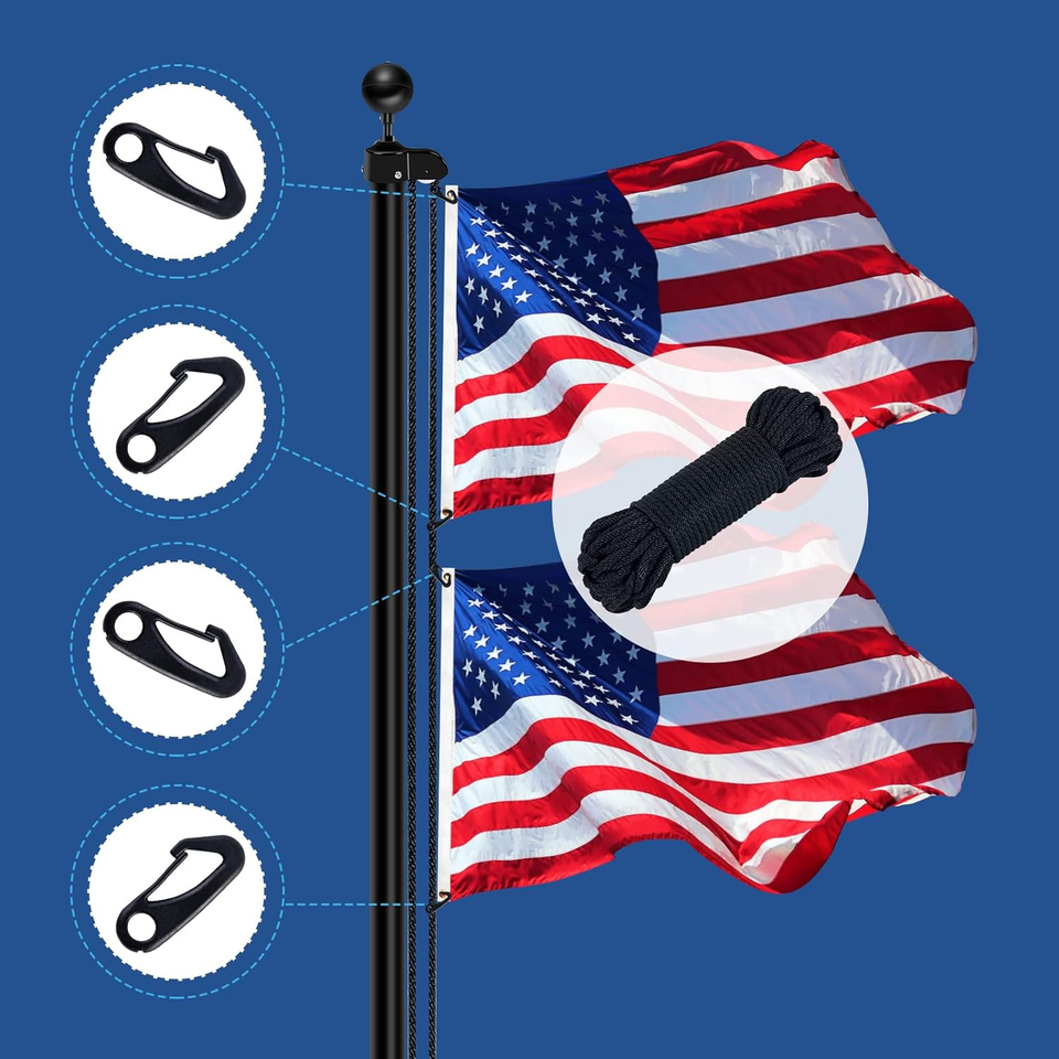 Flag Pole Rope Kit 100 Feet X 1/4" Diameter Flag Pole Halyard Nylon Rope with eBay