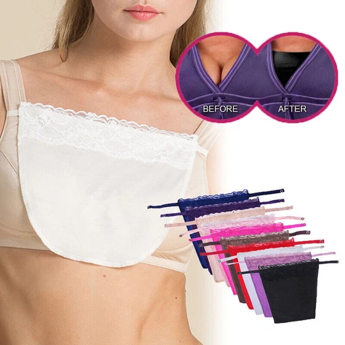 1x Ladies Cami Secret Lace Clip-on Mock Camisole Bra Overlay Modesty Panel Solid - Picture 2 of 14