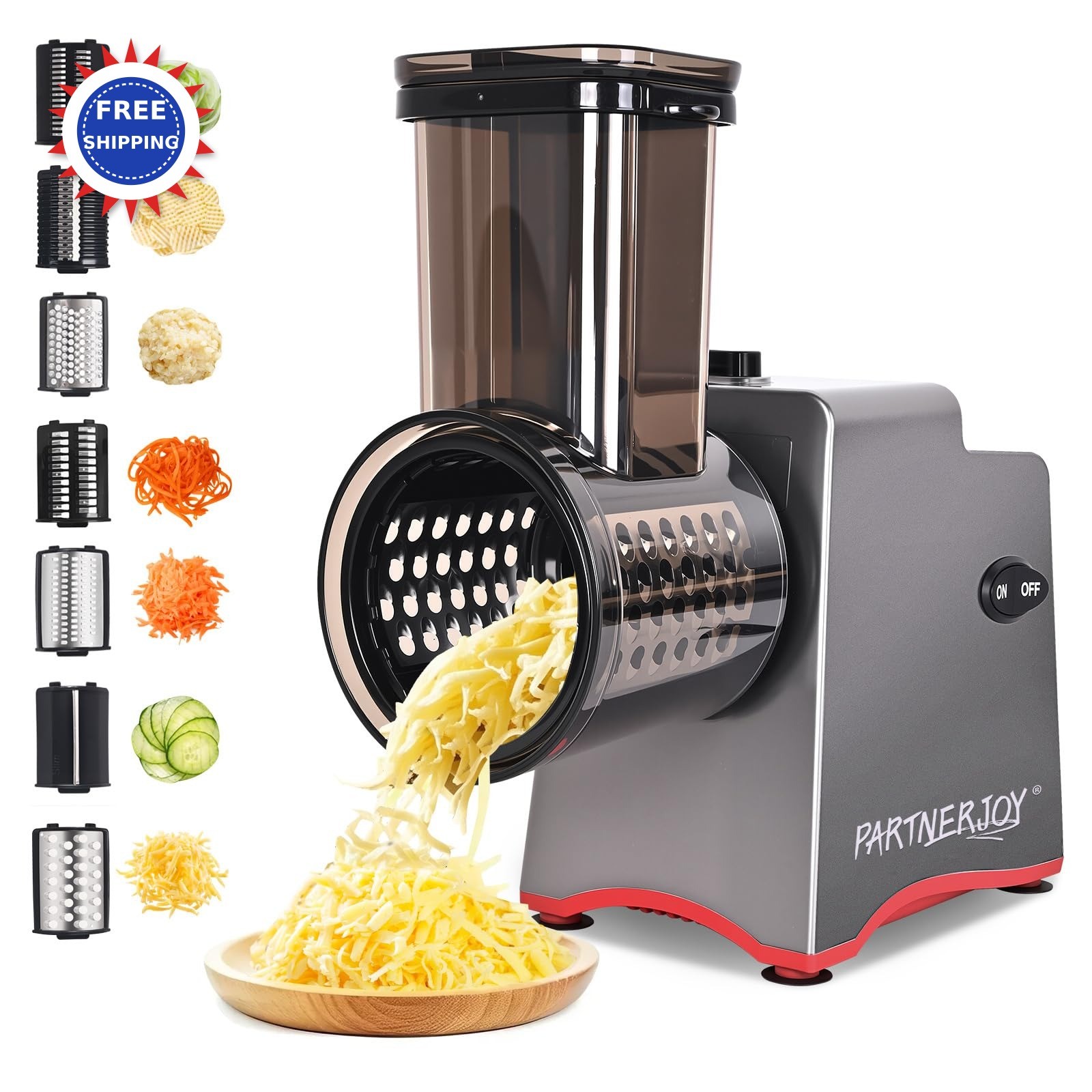 Electric Cheese Grater 7 In 1 250W Slicer Shredder Automatic