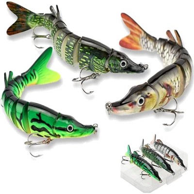 Angelköder Set 3x Wobbler Salzwasser Süßwasser Zander Hecht Forellen