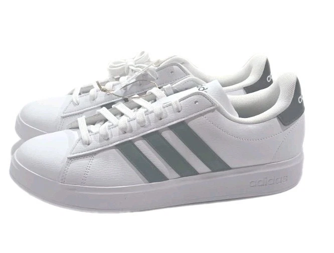 Adidas Grand Court 2.0 Men's White Green Stripe Size 10-11 NIB