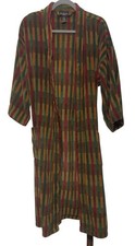Vtg Bill Blass Robe Mens OS Boho Color Block Terry Plush Retro Multicolor Lounge