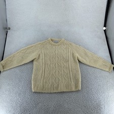 Vintage Cottage Craft Sweater CROP FIT SMALL Wool Cable Knit Pullover 90s Canada