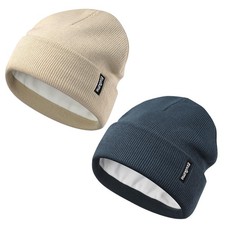 Infant Beanie 0-6 Months Gray Apricot/Deep Teal 2 Pack