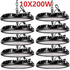 10Pack 200W Led UFO High Bay Light Industrial Commercial Factory Warehouse Light