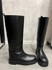 Stivali donna Zara, vera pelle, neri, taglia 39, made in Spain.