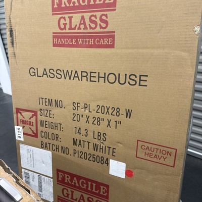 Glass Warehouse SF-PL-20X28 Inara 20'' W x 28'' H Contemporary Oval - White