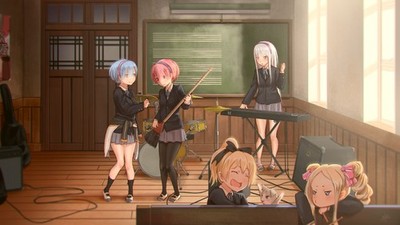 Beatrice Re Zero Short Hair Emilia Girls Ram Blue Anime Poster 11x17in Wall Art