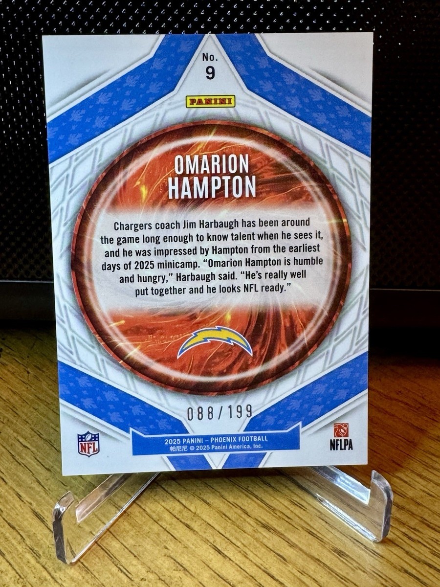 2025 Panini Phoenix Paragon #9 Omarion Hampton Blue /199 LA