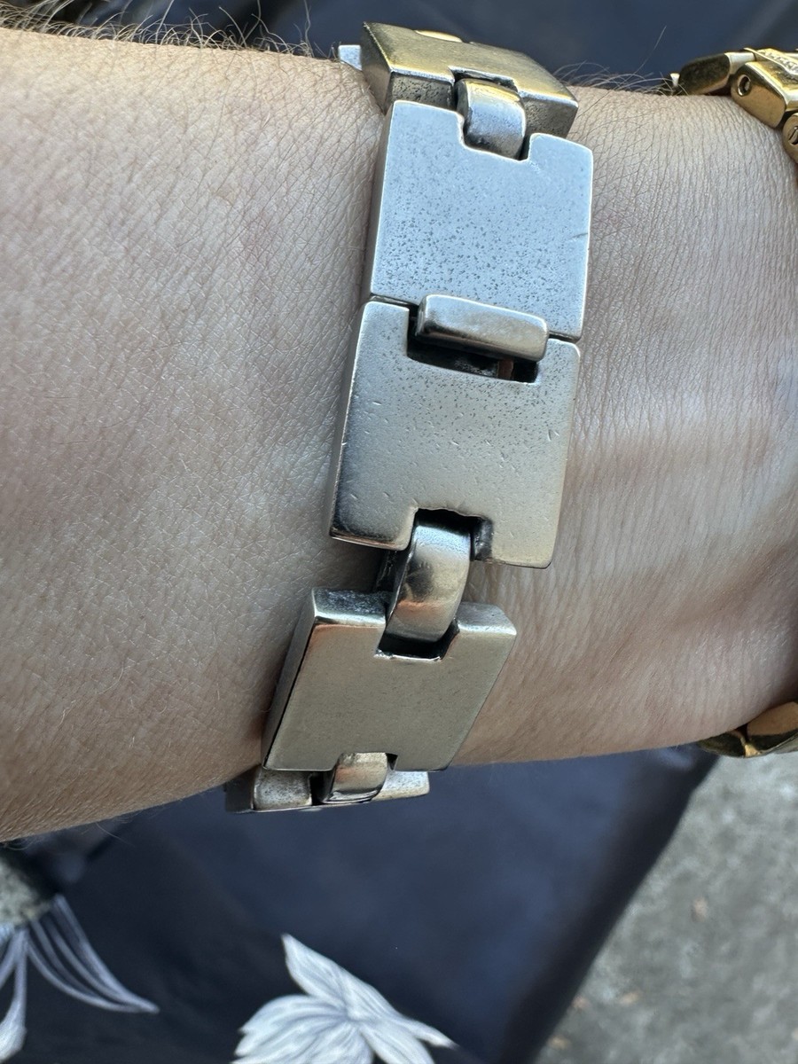 RARE Vintage GIANNI VERSACE Bracelet 90s Letter Link Spell-Out