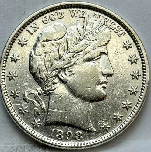 1898-P Barber Half Dollar,  High grade, Philadelphia Mint