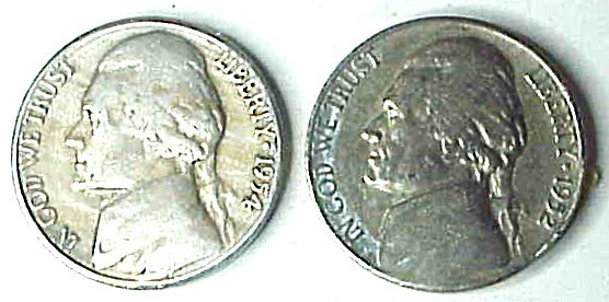 Two circ.Jeff nickels-1954-S & 1952-S. Both in nice acceptable shape. L@@K!