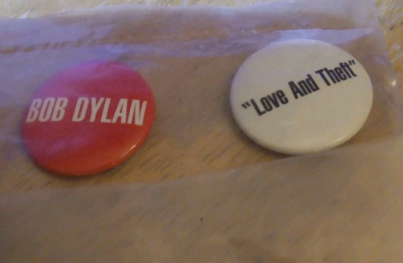 Vintage Sealed 2001 "Love And Theft" Bob Dylan 1" Pin Button Set Of 2