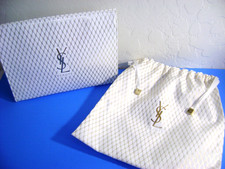 Yves Saint Laurent YSL Beaute White Cosmetic Makeup Bag And Pouch Set of 2 NEW