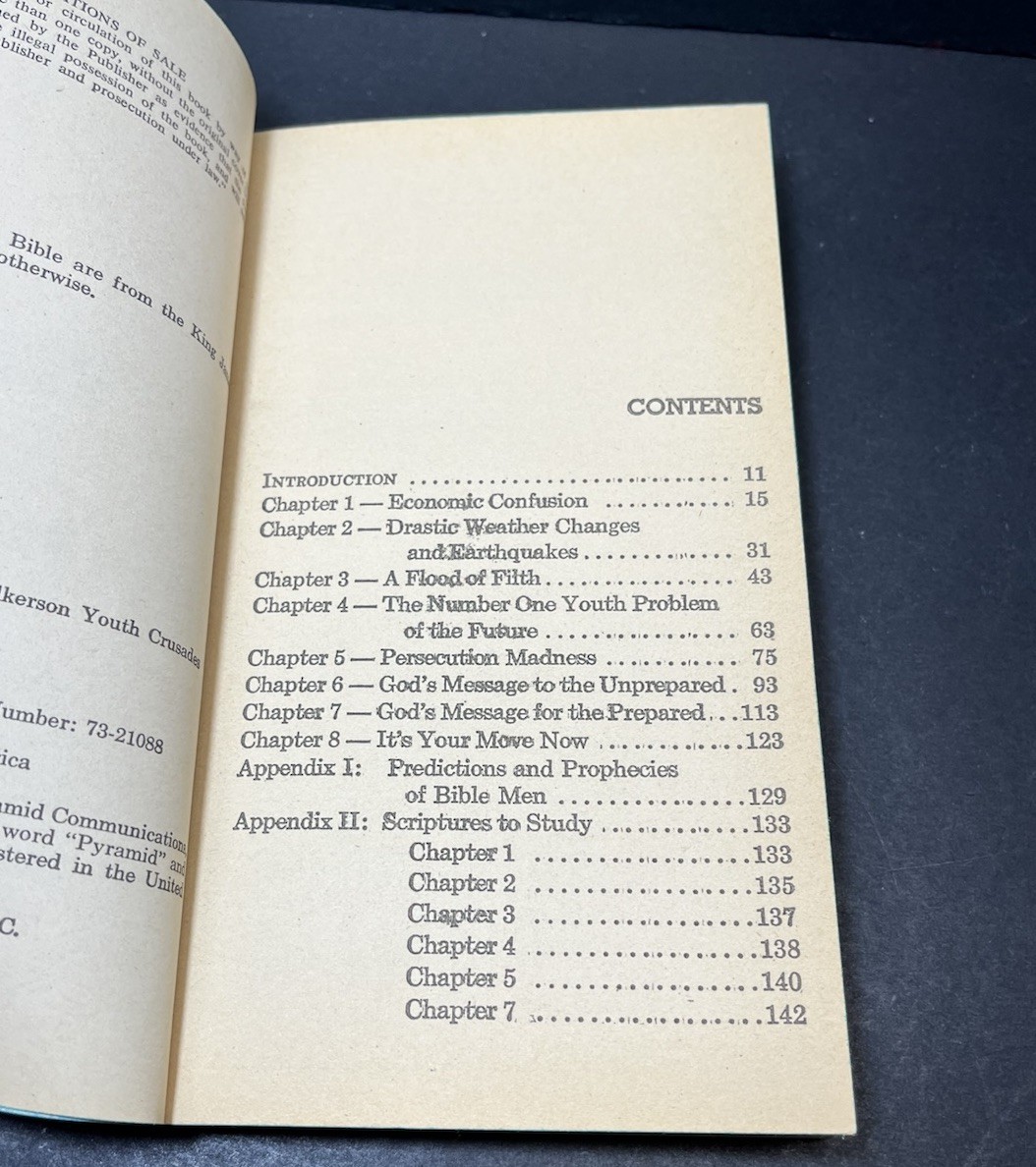 The Vision By David Wilkerson 1974 1st Printing Prophecy Doomsday Rapture