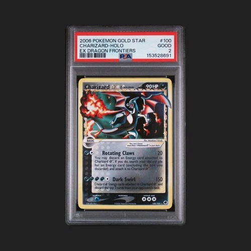 2006 POKEMON EX DRAGON FRONTIERS GOLD STAR #100 CHARIZARD-HOLO PSA 2