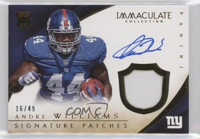 2014 Panini Immaculate 16/49 Andre Williams #132 RPA Patch Auto RC 7l6