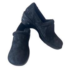 Boc Peggy Black Silver Suede Clogs Womens Size 10 New