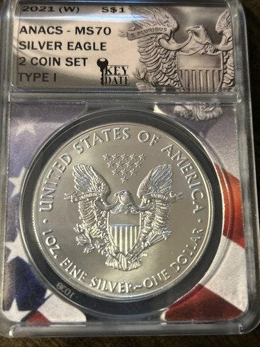 2021 (W) American Silver Eagle ANACS MS70 Type 1