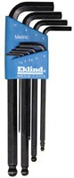 9 pc. Ball End Metric Long Hex Key Set, 1.5mm-10mm 5 Count EKL-13609