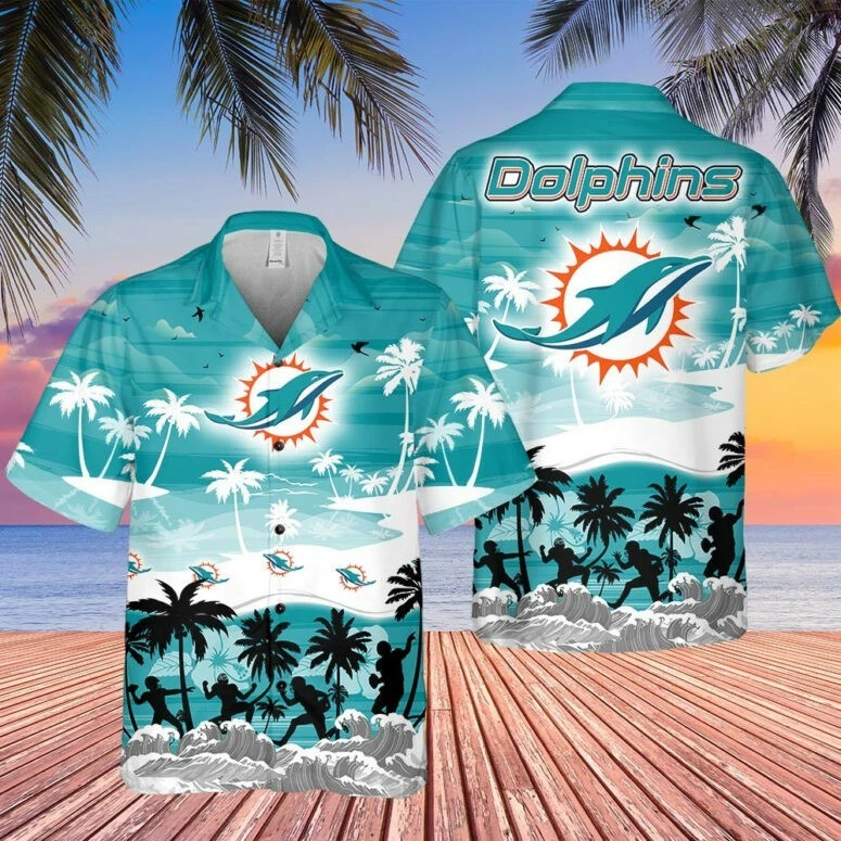 Miami Dolphins Sunset Beach Play Hawaiian Shirt Gift For Friends