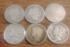 Lot Of 6 90% Silver Dimes 3 Barber 3 Mercury Circulated
