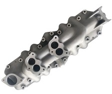 1932-1948 Ford V8 Flathead Regular Dual Intake Manifold W Gasket Satin 1932-1948 Ford V8 Flathead Regular Dual Intake Manifold W Gasket Satin