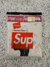 Supreme Hanes Skeleton Flower Thermal Pants Size Brand Large L New Factory Seald