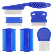 6Pcs Hair Comb Lice Comb Tear Stain Remover Dandruff & Nit Comb with Metal Teeth