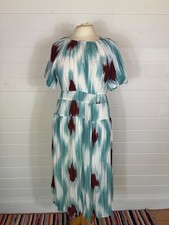 PER UNA FLOATY AQUA PRINT DRESS OCCASION SUMMER PARTY 14 P