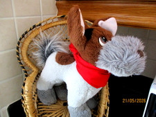 Disney Oliver & Company Plush Dodger Dog with scarf Soft Toy 11" 1989 Vintage 27