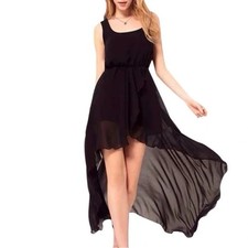 Sparkle & Fade Womens Dress Size XS Black Urban Outfitters Chiffon Low High
