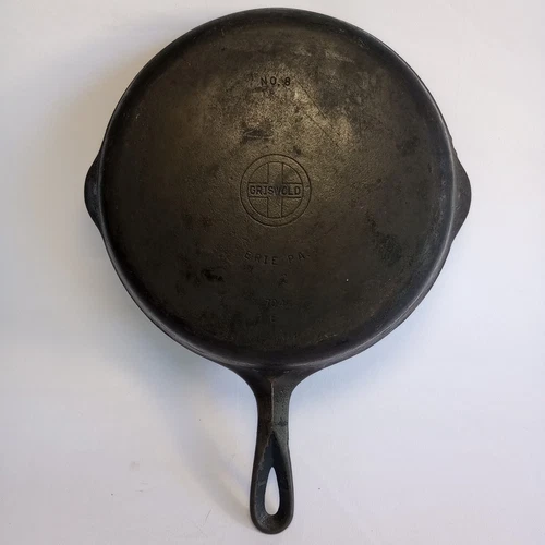 Griswold #8 Cast Iron Skillet Double Pour 704E Vintage Cast Iron Skillet