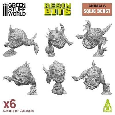 Green Stuff World Squig Herde Set (6) 3D printed squig herd Set