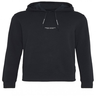 Armani Exchange Mens Milano Ny Cotton Hooded Sweatshirt Navy Medium