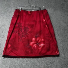 Vintage Boutique Europa Skirt Women's Size 14 Red and Black Floral Mini