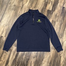 Brooks Brothers 1/4 Zip Long Sleeve Pullover Sweatshirt Navy Blue Men's Size L