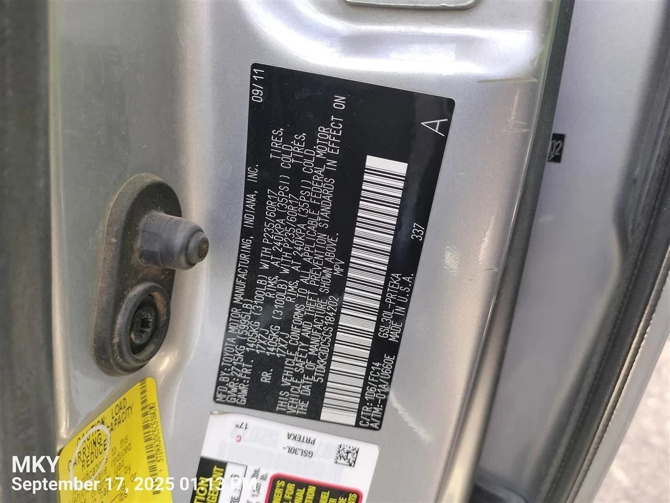 SIENNA 2012 锁执行器 7131623 — 第 2/4 张图片