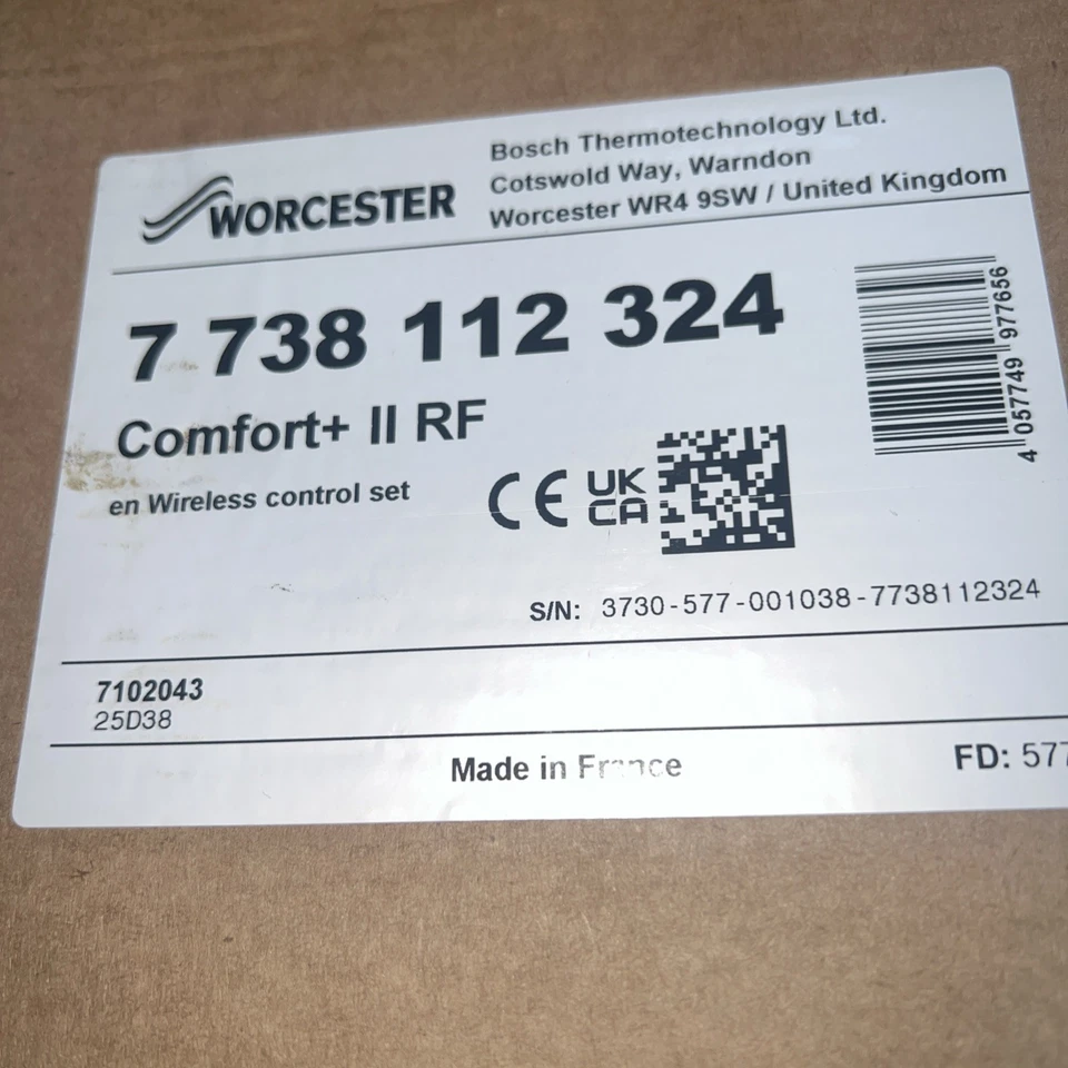 Worcester 7738112324 Comfort+ II RF wireless programmable thermostat & receiver - Image 2 of 3