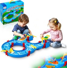 Water Table for Toddlers, Kids Activity Play Waterway, Outdoor Summer Water Park