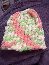 Newborn Baby Girl Yellow Green Pink Baby Hat 0-3 Months Handmade Crochet New