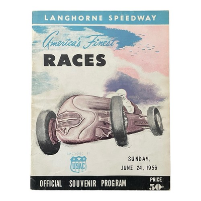 #ad Langhorne Speedway Americas Finest Races. Official Souvenir Program June 24 1956 $99.99