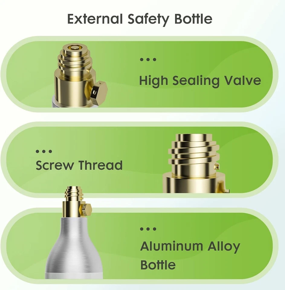 Запечатанный Full Soda Maker зеленый CO2 цилиндр карбонатор - 14,5 унций. Делает до 60 л - Изображение 4 из 4