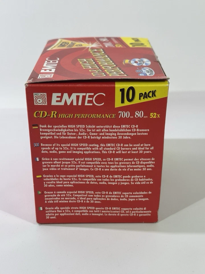 10 x Emtec CD-R High Performance Disc 80 min 700 MB 10er Pack Rohlinge 52x - Bild 3 von 4