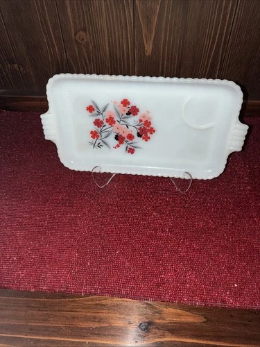 Vintage 1960s Fire King Primrose Snack Plate Anchor Hocking Milk Glass